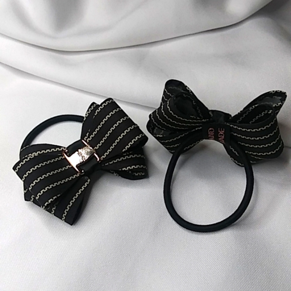 2 pcs black bow hair tie